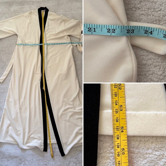 Vintage Vanity Fair Womens Size Large Long Cream Robe Elegant Old Hollywood - Picture 6 of 12